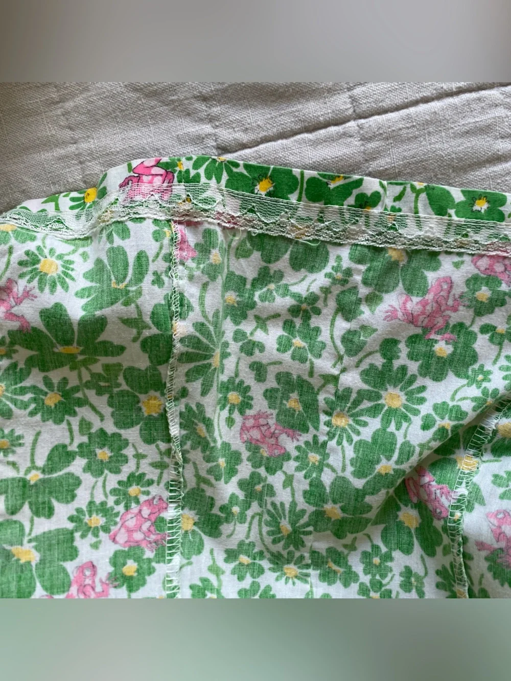 Vintage Green Floral Adjustable Skirt - S